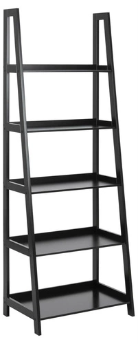 Černý regál Wally II 180 cm moderní policový regál do obývacího pokoje a ložnice Actona