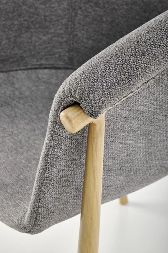 Čalouněná jídelní židle s područkami Mathilde šedá Intesi moderní skandinávský styl