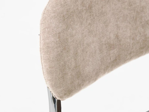 Čalouněná jídelní židle Griffin béžová na chromovaných ližinách