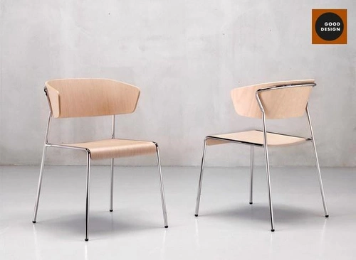 Jídelní dřevěná židle Lisa SCAB Design dub a chrom retro vintage bez područek