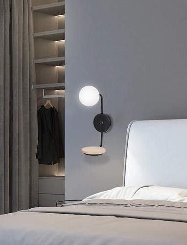 Nástěnné svítidlo Ponio moderní černé s bílým stínidlem do obýváku a ložnice 35 cm