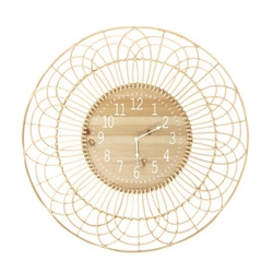 Dřevěné nástěnné hodiny boho Boho Mauu Intesi 70 cm moderní hodiny do obýváku