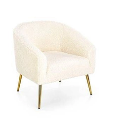 Relaxační křeslo Eder krémový samet do obýváku moderní s područkami Intesi