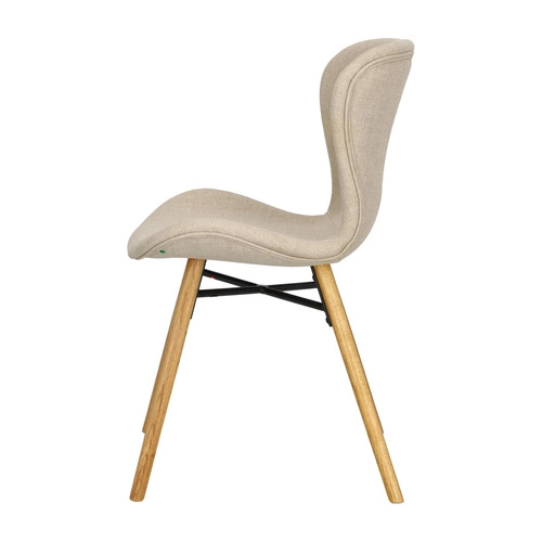 Čalouněná jídelní židle Batilda Actona béžová moderní s dřevěnými nohami