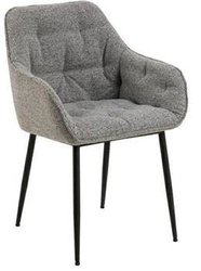 Čalouněná židle Brooke šedá s područkami do jídelny a obýváku moderní Actona