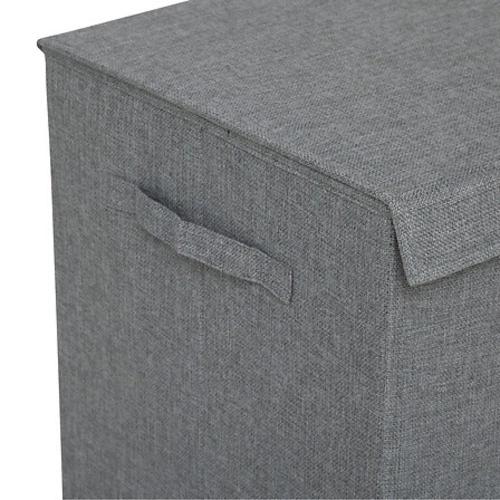 Skládací koupelný koš na prádlo 74 l šedý s 2 přihrádkami klasický 5five