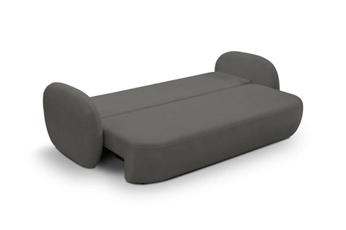 Rozkládací pohovka Salby antracitová 3místná s funkcí spaní a úložným prostorem do obýváku