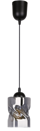 Závěsná lampa Felis černá 1x60W E27 kouřový difuzor