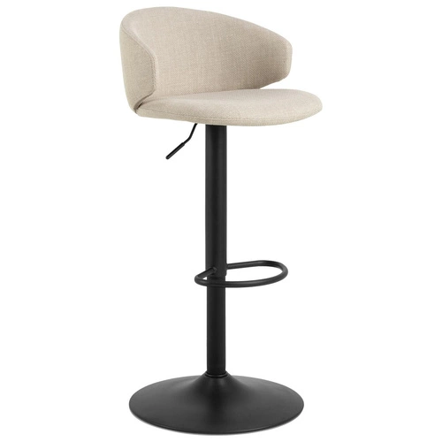 Barová židle Ella béžová s opěrkou a područkami, otočná, výškově nastavitelná, moderní do kuchyně