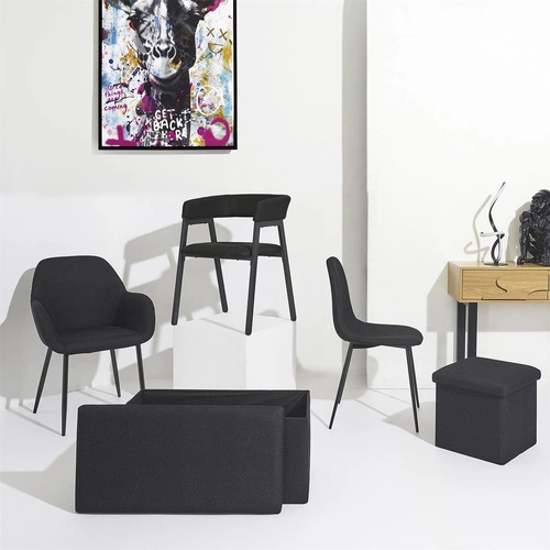 Čalouněná židle Lavia černá Intesi do jídelny a obývacího pokoje moderní s područkami