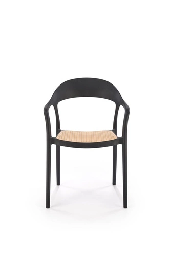 Jídelní židle Sorana Intesi moderní černo-přírodní s područkami stohovatelná