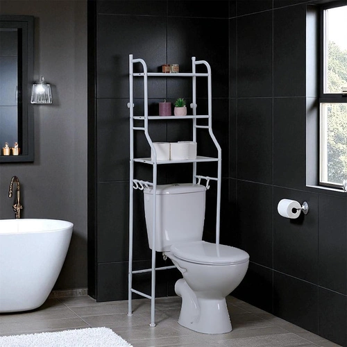 Intesi koupelnový regál nad WC bílý kovový 3 police 150 cm