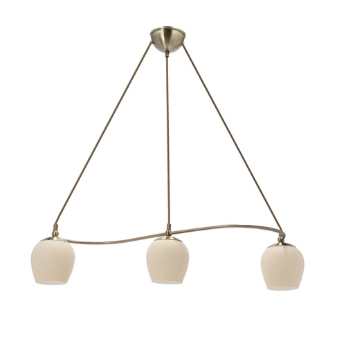 Závěsné svítidlo Serano moderní tříramenné zlaté skleněné do obýváku a jídelny