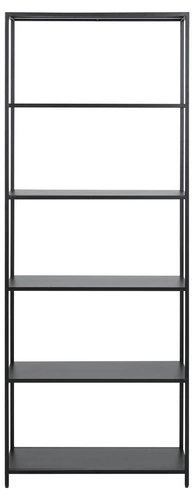 Kovový regál Newcastle vysoký černý do obýváku industriální 185 cm na knihy Actona