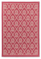 Venkovní koberec na terasu Porchester Laura Ashley 140x200 červený květinový snadno čistitelný