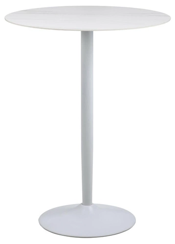 Barový stůl Malta kulatý bílý mramor 80 cm moderní do kuchyně a jídelny Actona