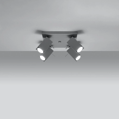 Šedý čtvercový stropní svítidlo MERIDA 4 moderní kovové do obýváku kuchyně ložnice SOLLUX