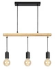 Závěsné svítidlo Izzy černé dřevěné 3bodové moderní do obýváku a jídelny