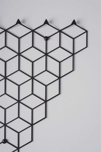 Moderní nástěnný věšák do předsíně Stiga M černý kovový POLYHEDRA