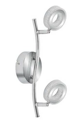 Moderní stropní LED svítidlo Vinola chromované do obýváku a jídelny 2bodové