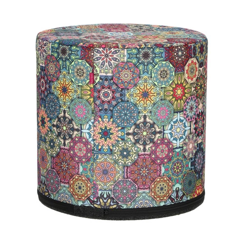 Kulatý taburet Valencia Intesi barevný do obýváku a ložnice moderní čalouněný 40 cm