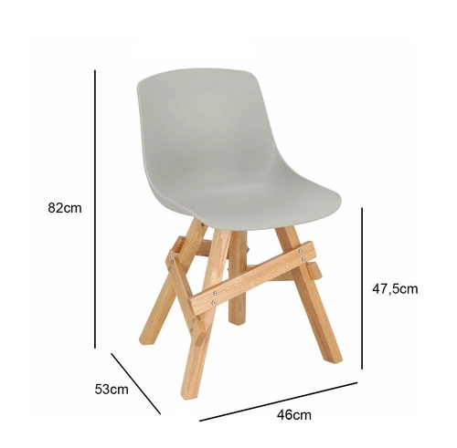 Jídelní židle Rail Intesi šedá moderní skandinávská dřevěné nohy