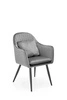 Čalouněná sametová židle Jovite šedá s područkami do jídelny a obýváku Intesi
