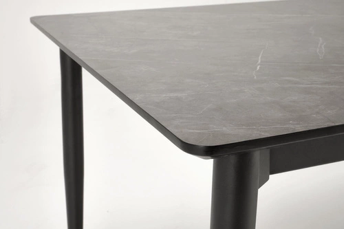 Rozkládací jídelní stůl Ariaster šedý mramor černé nohy 180–260 cm moderní