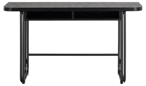 Rozkládací jídelní stůl Darlington černý industriální s policemi Actona 140 cm