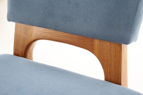 Jídelní židle Remi Intesi dřevěná čalouněná modrá skandinávský dub