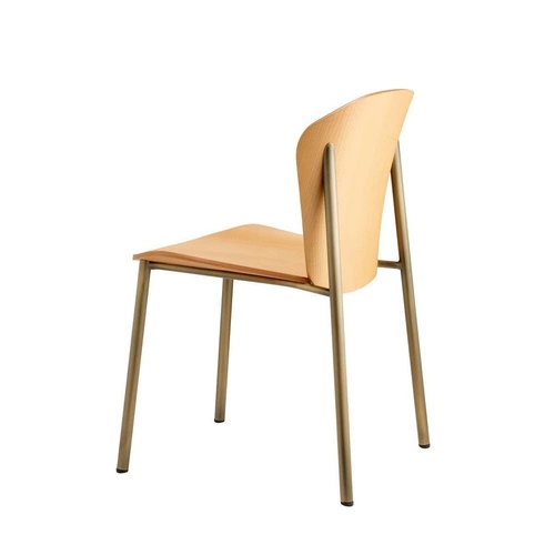 Jídelní židle Finn SCAB Design moderní dřevěná s kovovými zlatými nohami