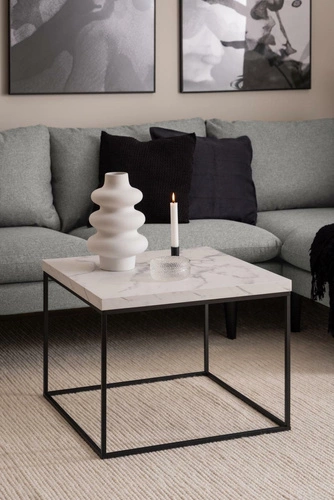 Stůl Barossa 60x60cm bílý mramor