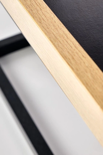 Konferenční stolek Espada S čtvercový loftový černý s dřevěnou deskou do obývacího pokoje 53x53 cm