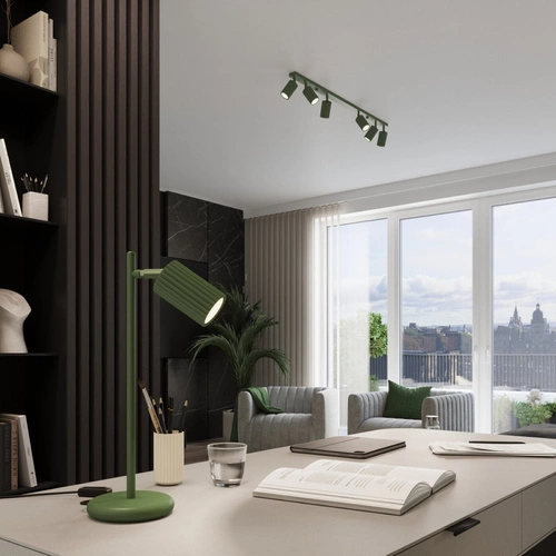 Stropní svítidlo KARBON 4L olivově zelené minimalistické do obýváku a ložnice