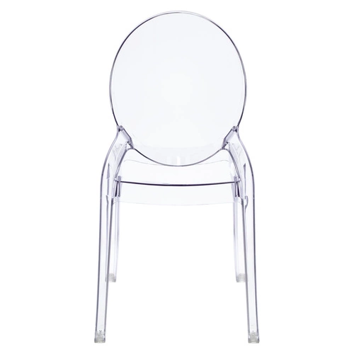 Transparentní jídelní židle Mia Intesi moderní stohovatelná plastová glamour