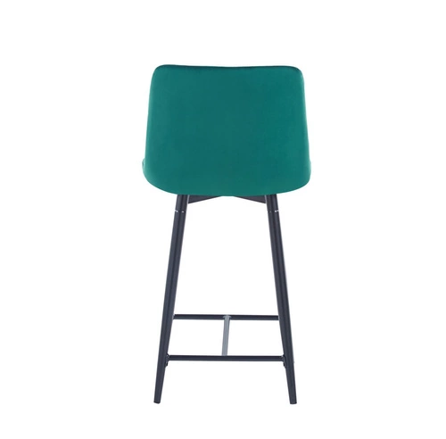 Barová židle Poly Low zelený samet s opěrkou do kuchyně a jídelny moderní Intesi
