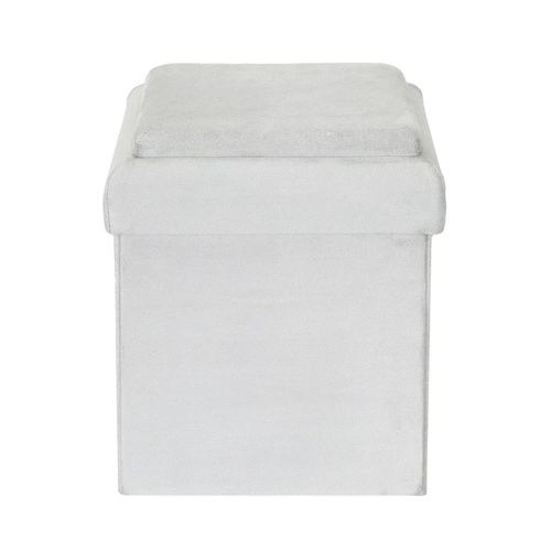 Šedý sametový taburet Legina s úložným prostorem na hračky, čtvercový do dětského pokoje Intesi