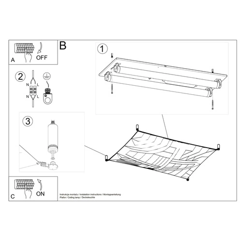 Moderní stropní svítidlo LUNA 1 bílé do obýváku a kuchyně 80 cm