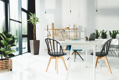 Jídelní židle Sirena Intesi černá plast a dřevo snadno čistitelná skandinávský styl