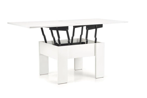 Rozkládací jídelní stůl Begrad bílý, moderní s nastavitelnou výškou