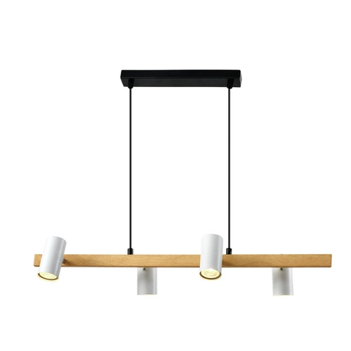 Moderní závěsné svítidlo Xilo dřevěné černé 4bodové do obýváku a jídelny