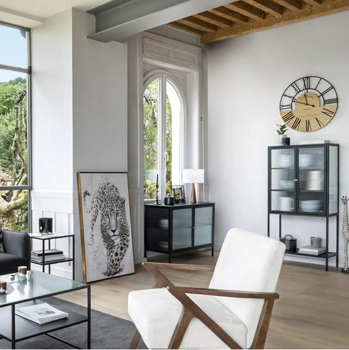 Noční lampička do ložnice Aina moderní bílá se stínidlem skandinávský styl Atmosphera 46 cm