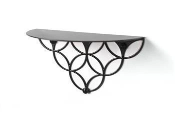 Moderní nástěnná police Holo POLYHEDRA černá kovová do obýváku na knihy