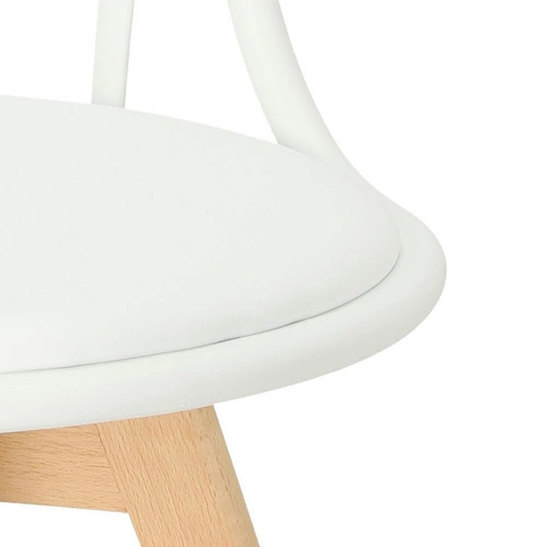 Jídelní židle Sirena bílá skandinávská z plastu a dřeva snadno čistitelná Intesi