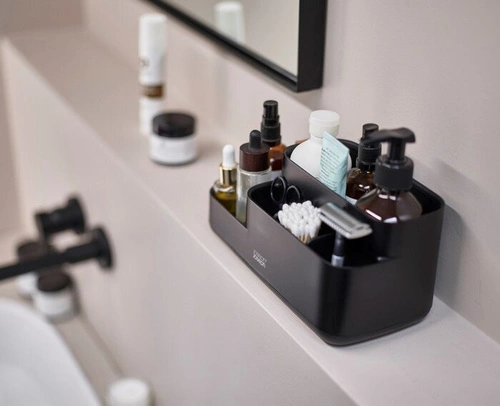 Joseph Joseph EasyStore organizér na kosmetiku do koupelny černý s přihrádkami moderní