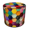 Moderní kulatý taburet Disco Intesi čalouněný vícebarevný do obýváku a ložnice 40 cm