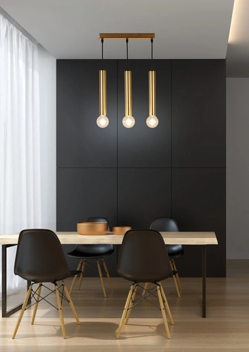 Závěsné svítidlo Dallas zlaté 3bodové moderní do obýváku a nad kuchyňský ostrůvek Ledea
