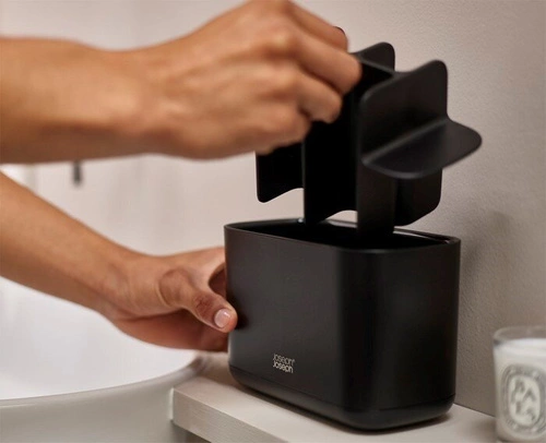 Joseph Joseph EasyStore černý organizér na zubní kartáčky do koupelny, velký, moderní