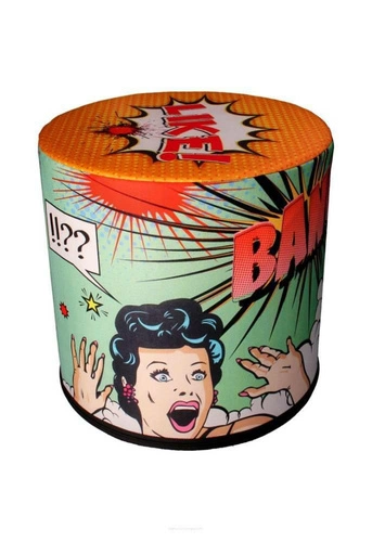 Okrúhlý puf PinUp Intesi barevný moderní do obýváku a ložnice se snímatelným potahem