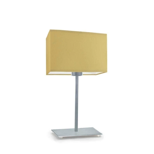 Noční lampička AMALFI moderní se žlutým stínidlem a stříbrnou konstrukcí do ložnice 40 cm